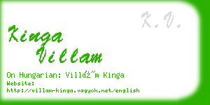 kinga villam business card